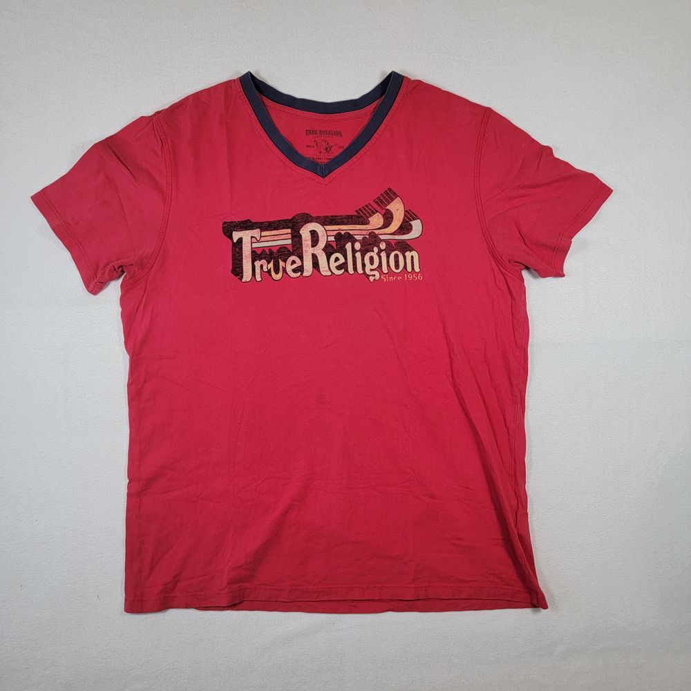True‎ Religion Y2K Adult's T-Shirt Sz XXL 2XL Red Short Sleeve Retro Made in USA